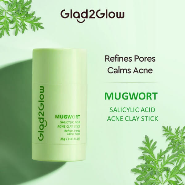 Glad2Glow Mugwort Salicylic Acid Acne Clay Stick