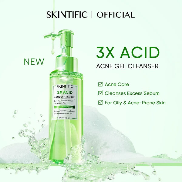 Skintific 3X Acid Acne Gel Cleanser